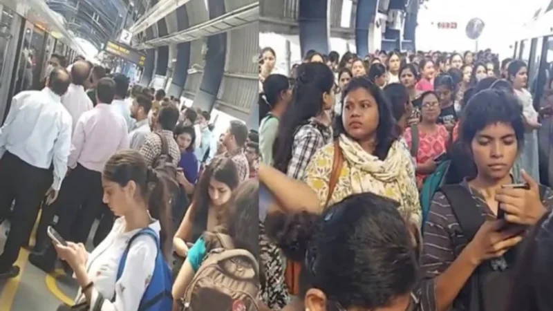 Noida news: दिल्ली मेट्रो से जा रहे यात्रियों को स्टेशन पर उतारा, खड़े रहे यात्री, वजह है बड़ी