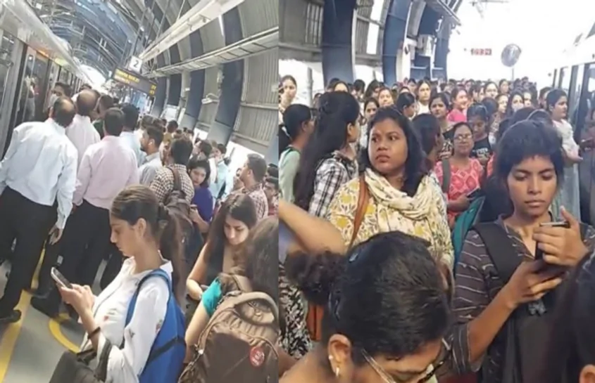 Noida news: दिल्ली मेट्रो से जा रहे यात्रियों को स्टेशन पर उतारा, खड़े रहे यात्री, वजह है बड़ी
