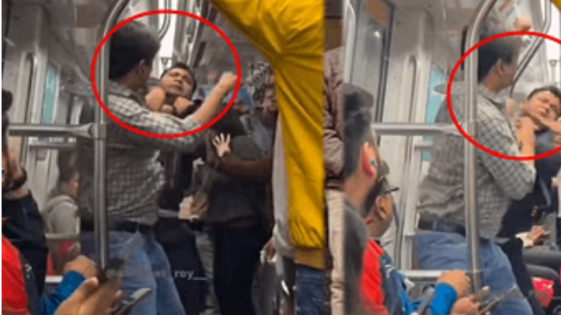 Delhi Metro News: मेट्रो में सीट के पीछे आपस में भिड़े यात्री, एक-दूसरे पर बरसाए लात-घूंसे