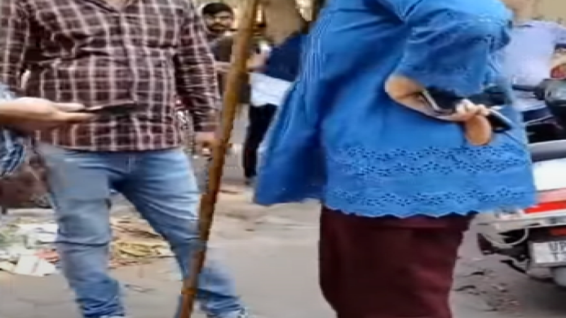 Viral Video:  मारपीट पर उतरी महिला, शख्स को दिखाया डंडा…देखें वीडियो